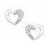Cercei argint inima cu pietre DiAmanti Z1421E-DIA (Argint 925‰ 1,1 g.)